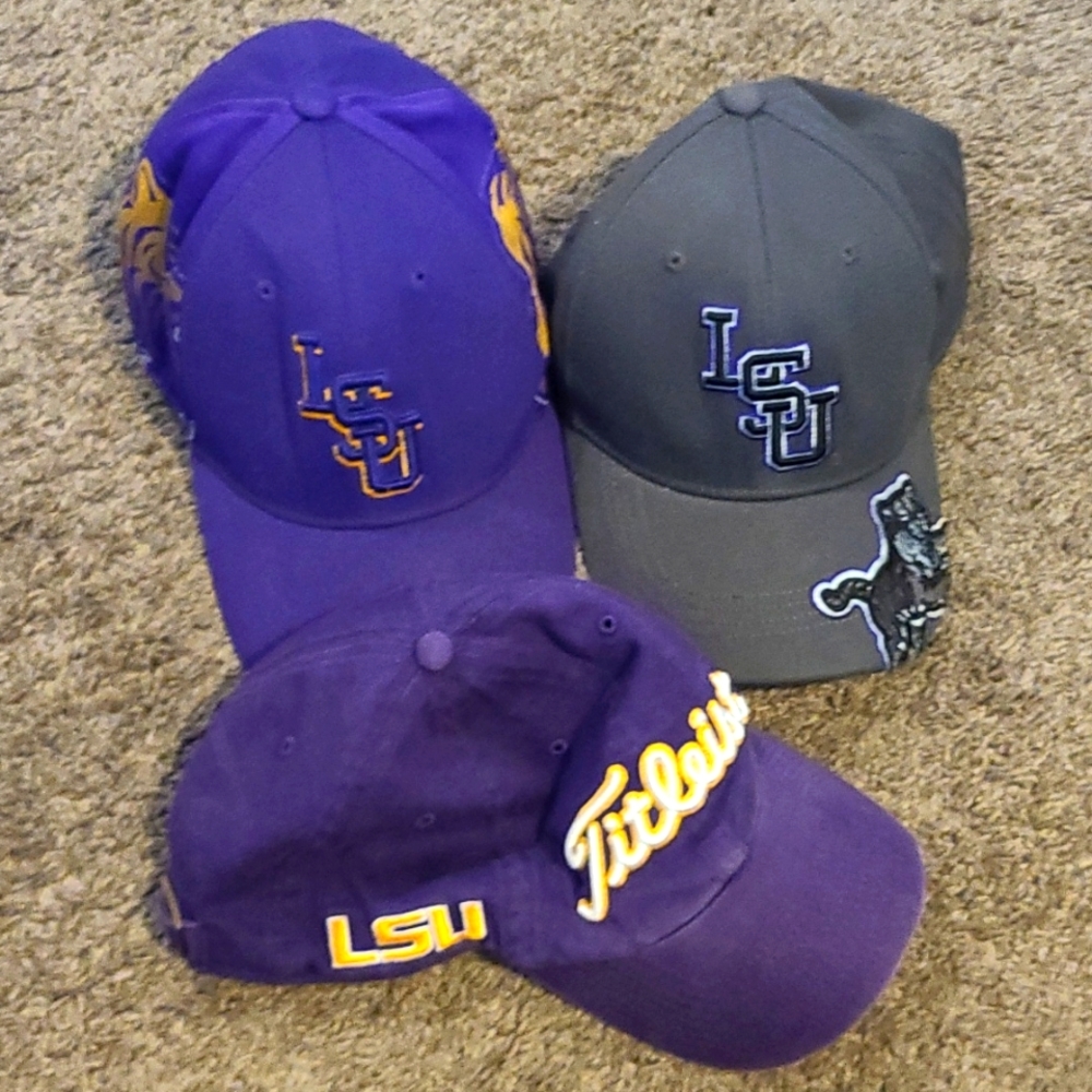 Lot of 3 LSU tiger Hats